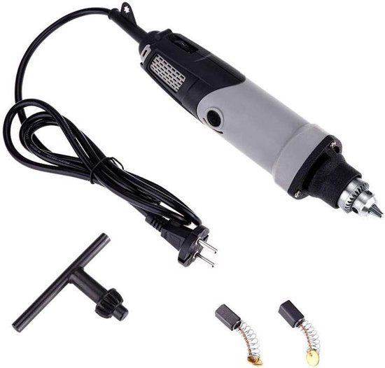 Uadme 400 W staafschuurmachine, rechte slijper, 6 niveaus, variabel toerental 0-28000 tpm, mini-boormachine, Rotary Multi Tool voor slijp- en freeswerkzaamheden in metaal, hout, kunststof incl