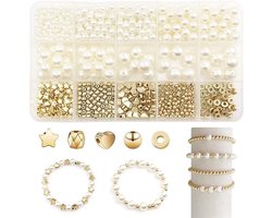 720 stuks kralen voor armbanden DIY kralenset om te rijgen knutselkralen DIY set parelketting voor volwassenen sieraden cadeaus voor meisjes sieraden maken cadeau