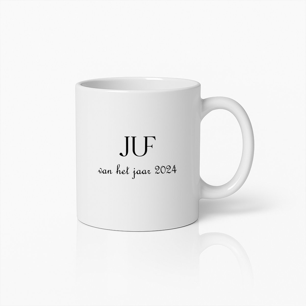 Juf van het Jaar 2024 Mok – Perfect Cadeau voor Inspirerende Leerkrachten