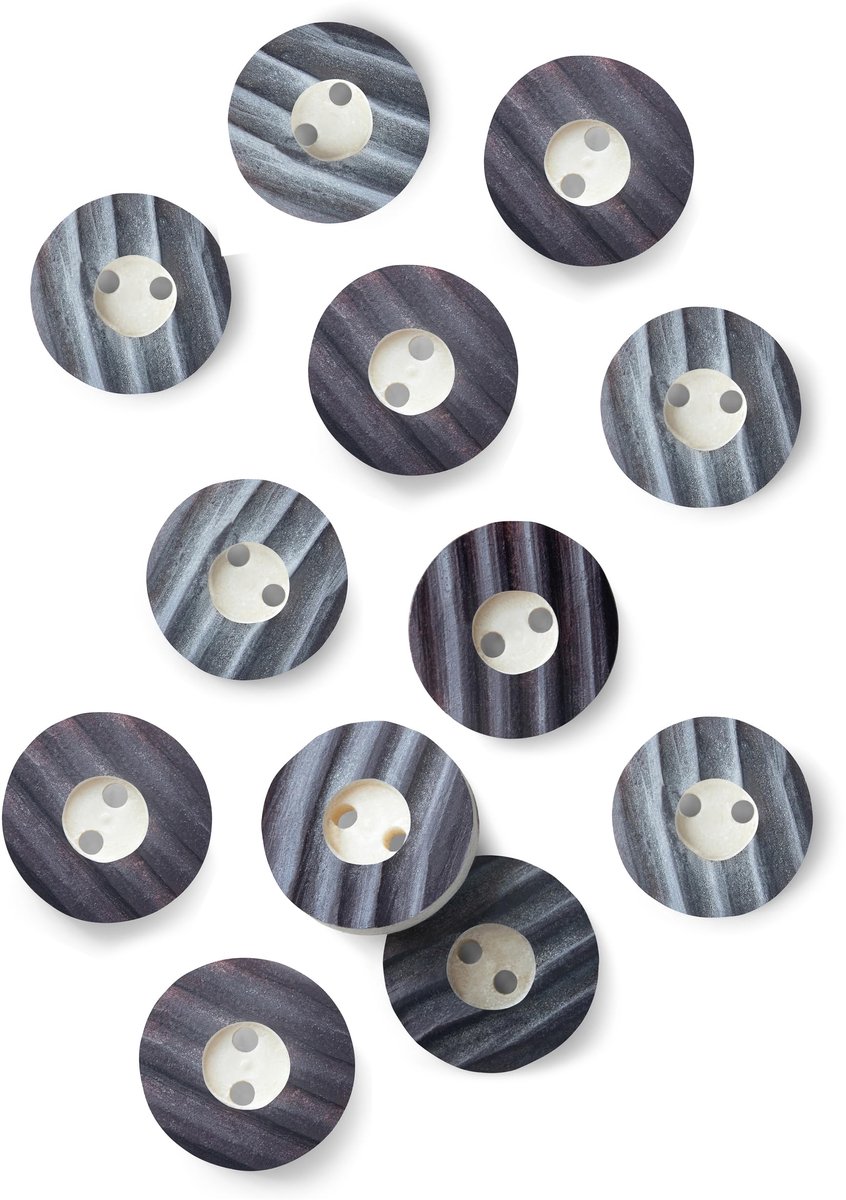 Schöneberger Trachten Couture Originele Hoornen Knopen, Lederhosen Knopen, 2-gats Traditionele Knopen - 4x/8x/12x Diverse Kleuren & Diameters (Zwart, 22mm / 12x Knopen)