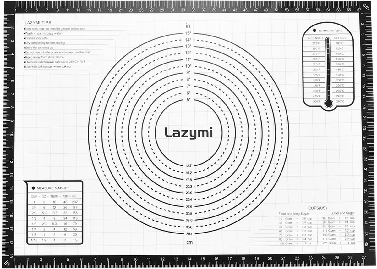 Siliconen bakmat, grote antiaanbakbakmat, antislip deegmat, 71x51 cm, rolmat, siliconen bakmat, bakfolie, bakpapier, werkmat met maatverdeling voor fondant, pizza, broodmat, BPA-vrij, zwart