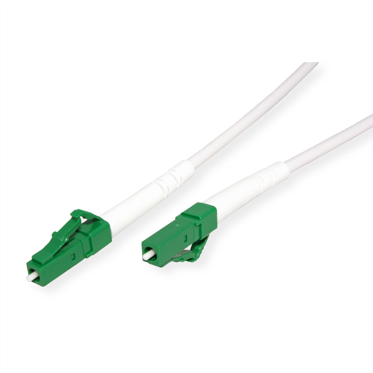 ROLINE glasvezelkabel 9/125 µm OS2, LC/LC, APC, staalgewapend, simplex, LSOH, wit, 15 m