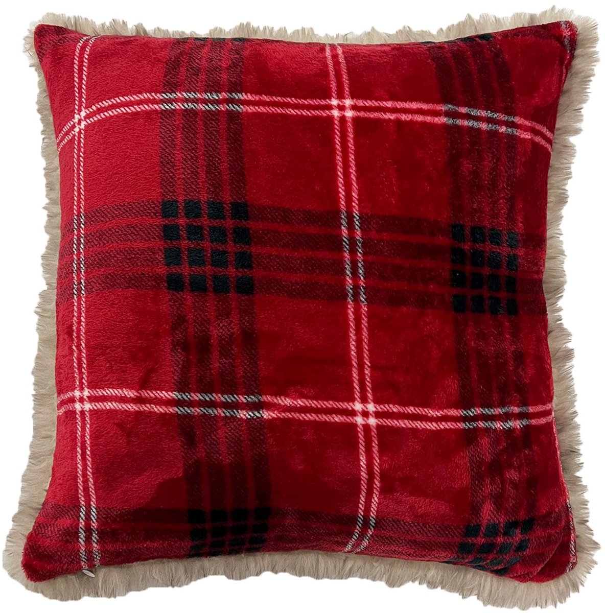 Textino ROB - sierkussen 45x45 cm - geruit - Biking Red - rood