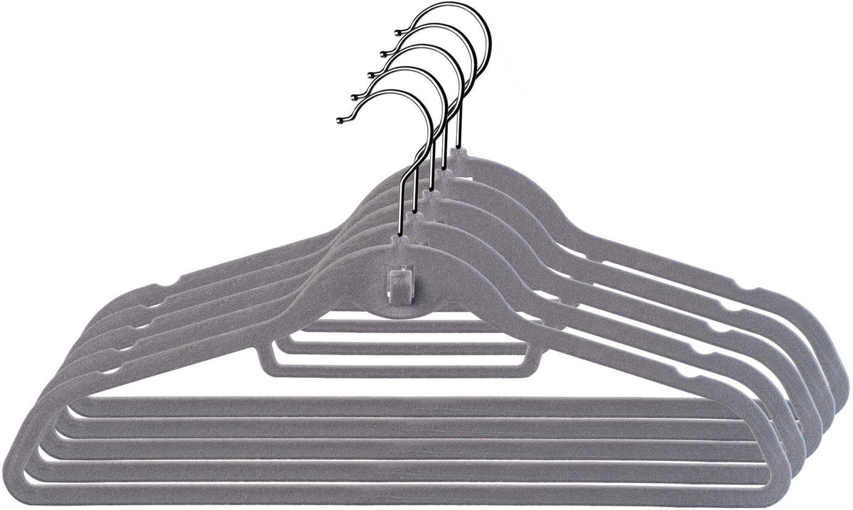 KADAX Kleerhangers van kunststof, 5 stuks, 360° draaibare haak, ingekerfde schouders, broekstang, ruimtebesparende, antislip, garderobehanger voor overhemd, broeken, rok, jashanger (groen