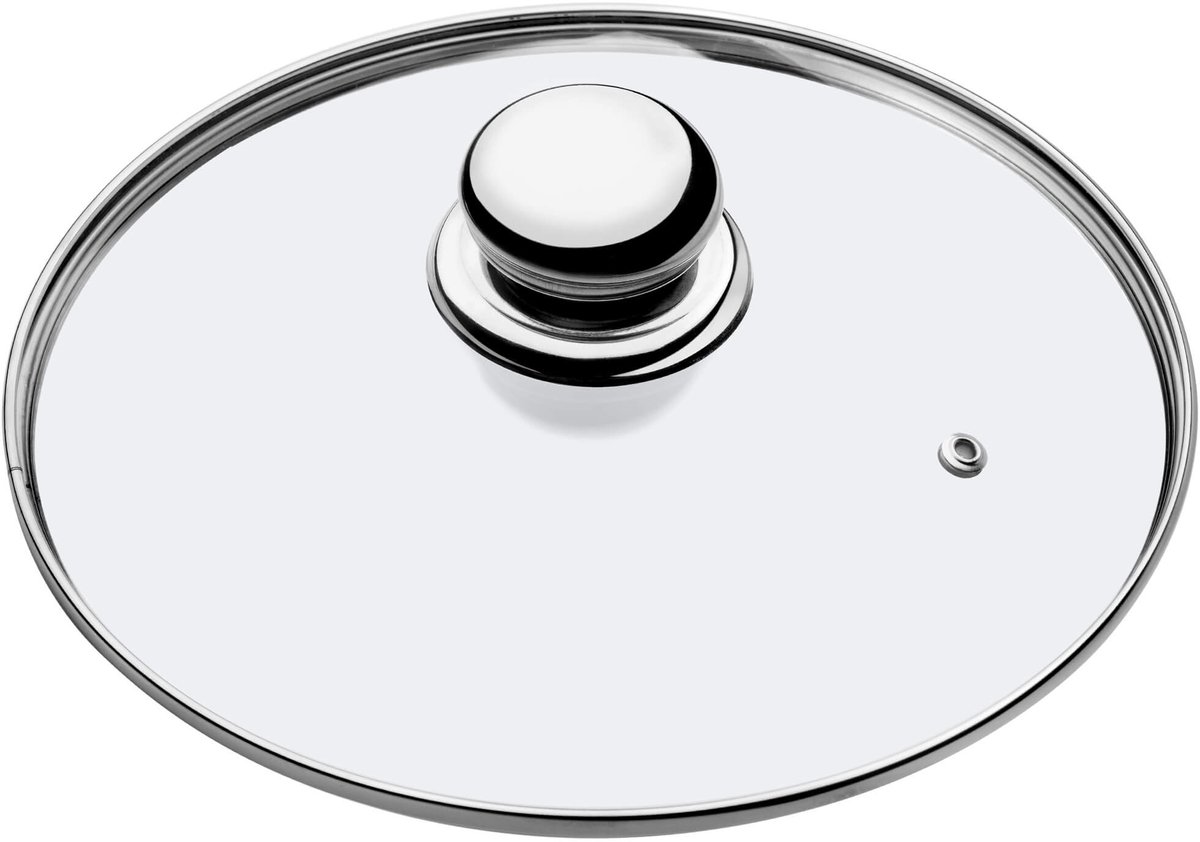 KADAX glazen deksel met stalen handgreep, hittebestendig deksel voor potten, universeel deksel in verschillende maten, vaatwasmachinebestendig (20 cm)