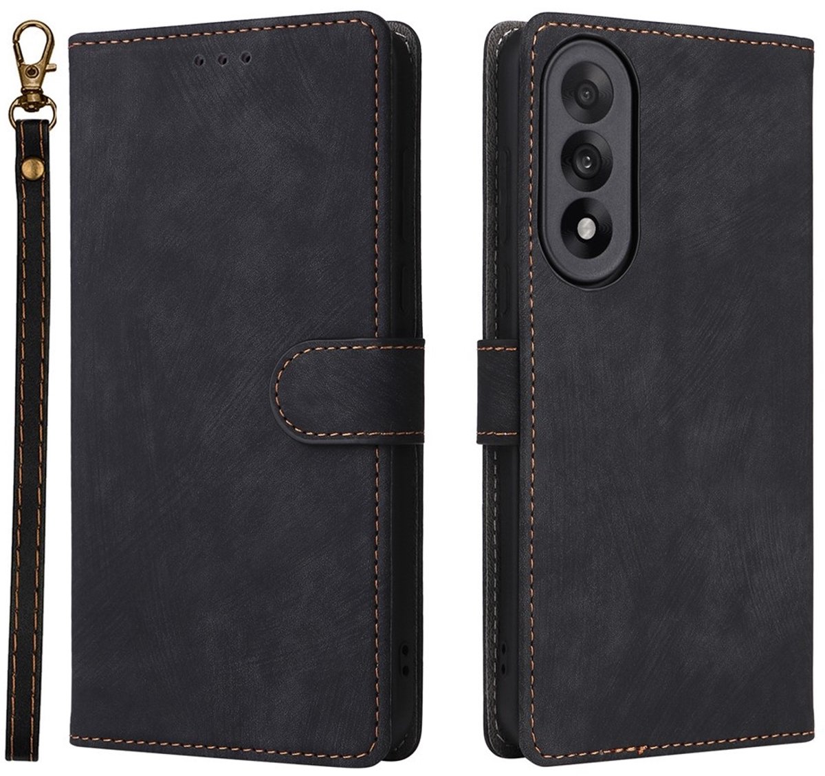 Coverup Hoesje - Geschikt voor OnePlus Nord 5 Hoesje - Coverup Book Case met Koord - Zwart