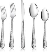 Bestdin-bestekset voor 12 personen, 60-delig roestvrijstalen bestekset met mes, vork, lepel, roestvrijstalen bestek van hoge kwaliteit, vaatwasmachinebestendig