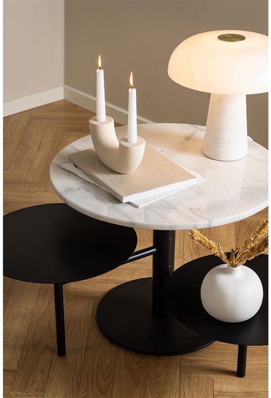 Set de Tables Basses Nala Zwart - Marbre Wit