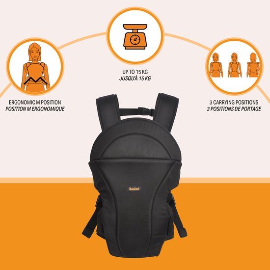 Baninni 3-in-1 Draagzak Sacco Luxe Zwart van Baninni — afbeelding 3