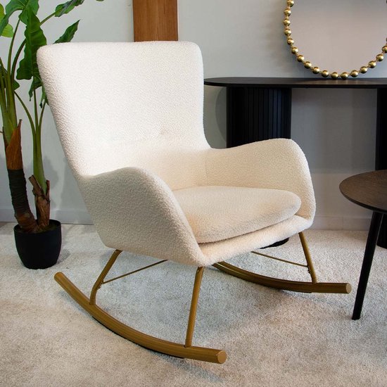 Fauteuil à bascule Teddy de Milton & Oldbrook Ferrara Wit - Or