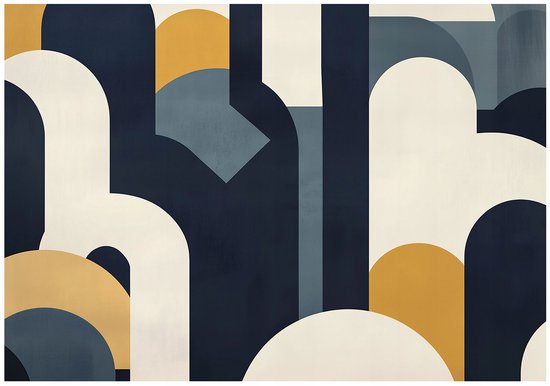 WALLARENA - Fotobehang - 150x105 cm - abstract art deco ontwerp voor slaapkamer en salon, vliesbehang