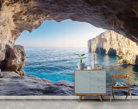 WALLARENA - Fotobehang - 250x175 cm - 3D oceaanlandschap voor slaapkamer en woonkamer