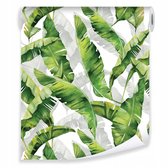 WALLARENA - Behang - Breedte 50 cm - Groene Bladeren - Geschikt voor woonkamers, slaapkamers en kantoren - 10m
