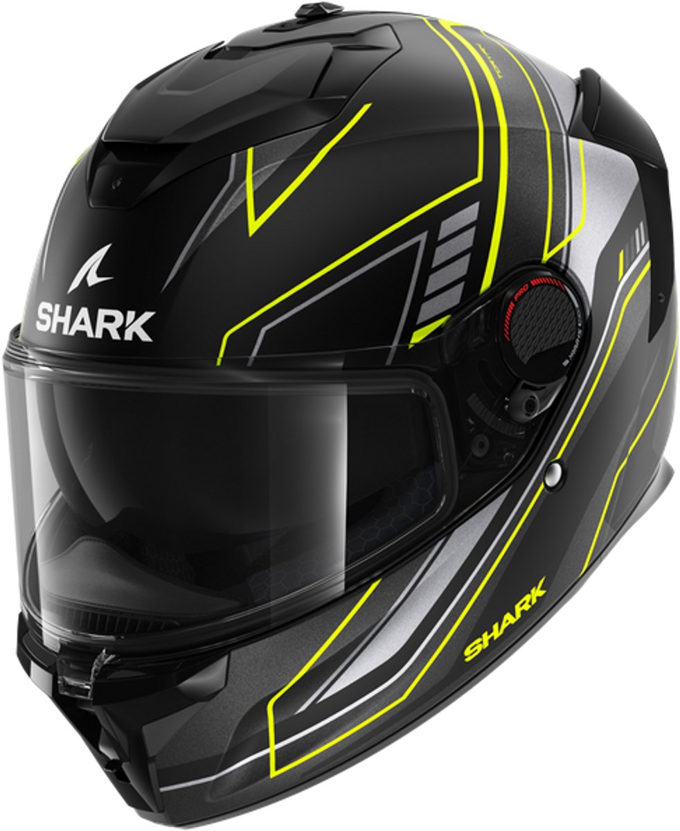 Shark Spartan GT Pro Toryan Mat Zwart Geel Antraciet KYA Integraalhelm S