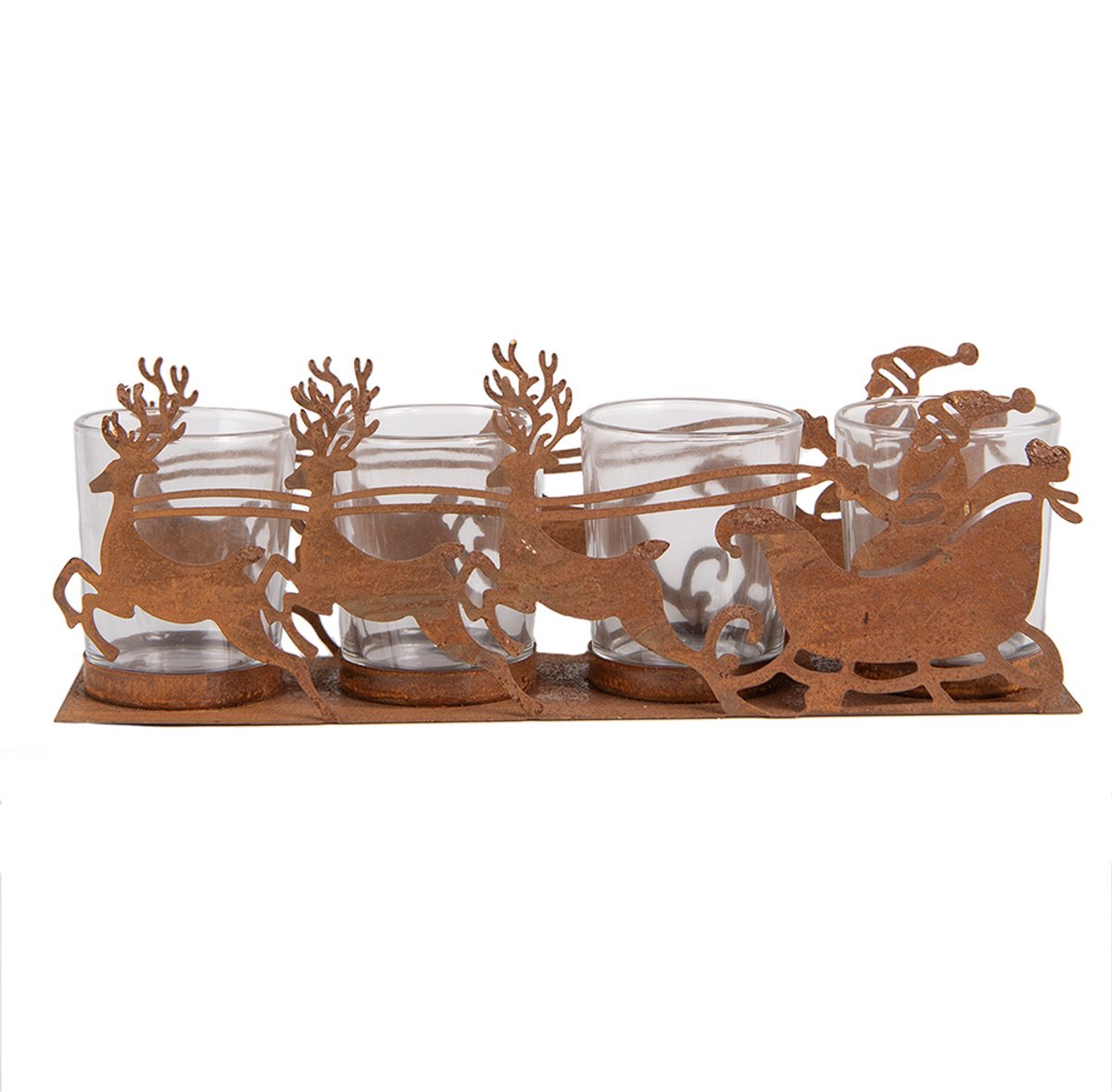Clayre & Eef Waxinelichthouder 25x8x8 cm Bruin Metaal