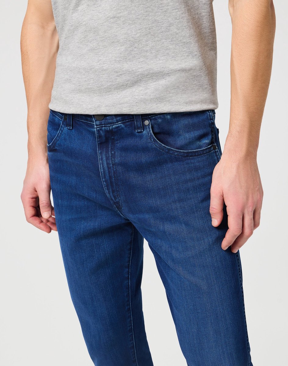 Wrangler Larston Heren Slim-fit Jeans Apollo Blauw