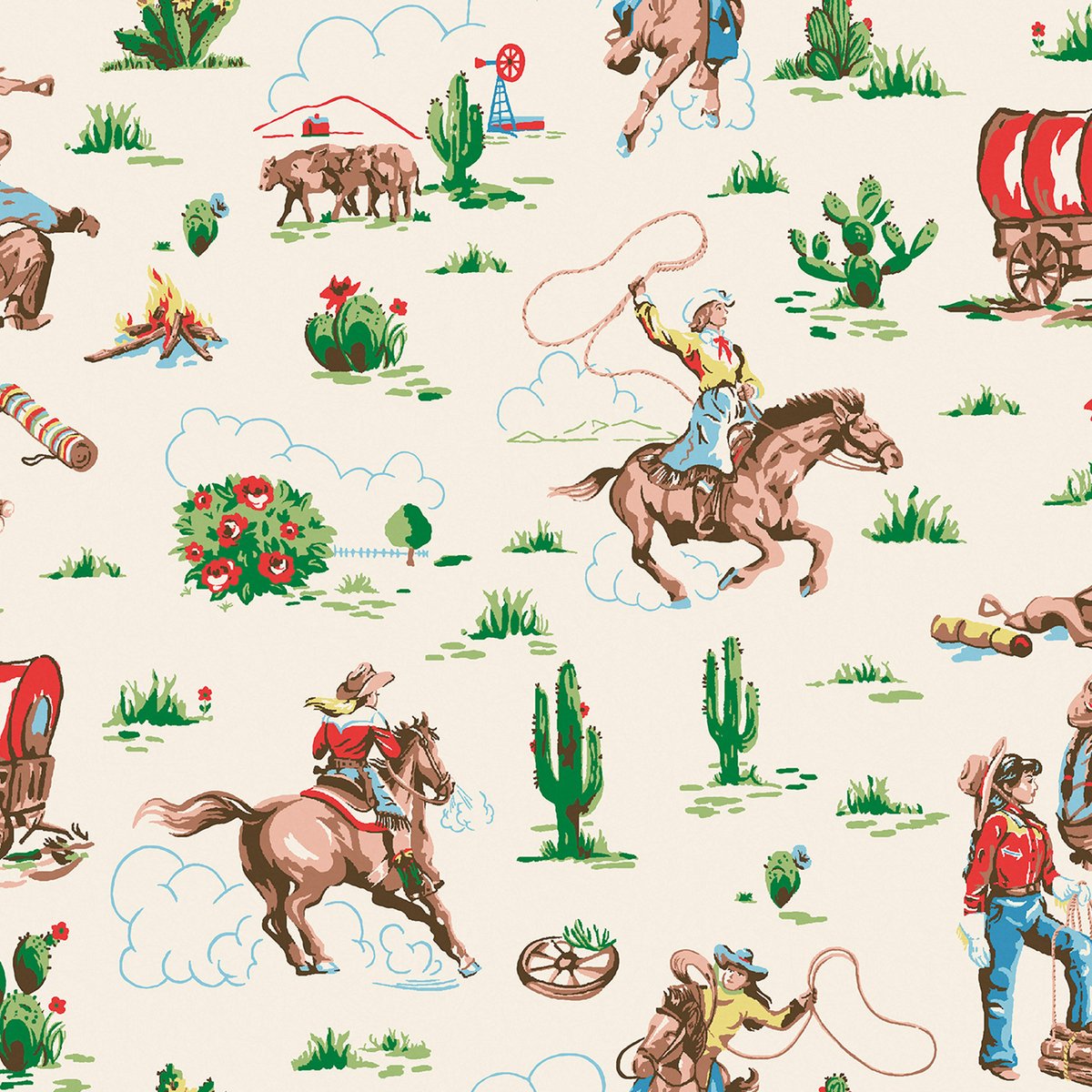 Cath Kidston Vliesbehang Cowgirls Multi