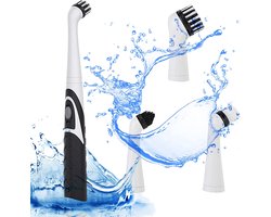 Elektrische Reinigingsborstel - Oscillerend Reinigingsgereedschap voor Keuken en Badkamer- Sonic Power Scrubber Draadloos met 4 Koppen voor Badkamer Huishoudelijke badkuip Tegelvloer Muur en keuken (zwart)