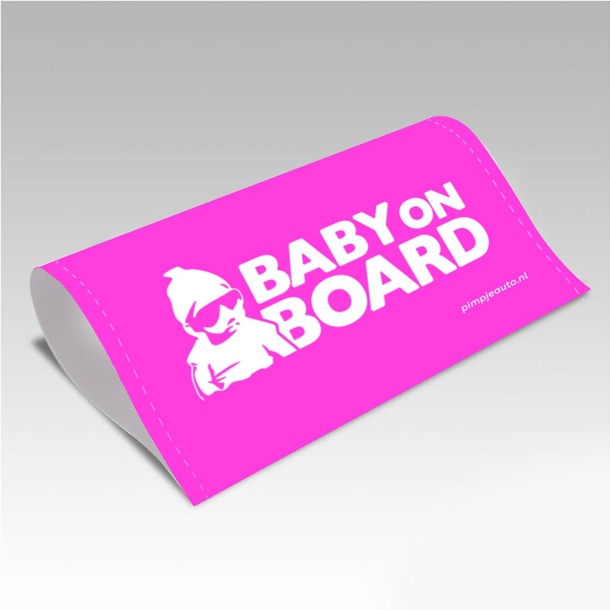PimpJeAuto-Pimpers-Baby on Board-Roze-Medium-160x80mm-Zelfklevend