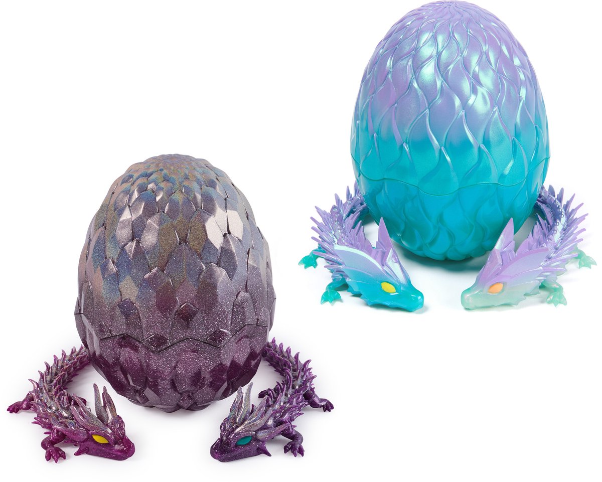 CrystaLynx Dragons, beweegbaar drakenfiguur van 32 cm met verrassingsei, fidgetspeeltje voor thuiskantoren en decoratie voor bureaus (stijlen kunnen verschillen) — afbeelding 2