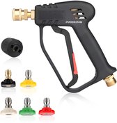 Pistolet à gâchette courte PROKING - Accessoires haute pression - Dégagement Quick pour Karcher - Lavage de voiture - Pistolet à mousse - Incl 5 accessoires