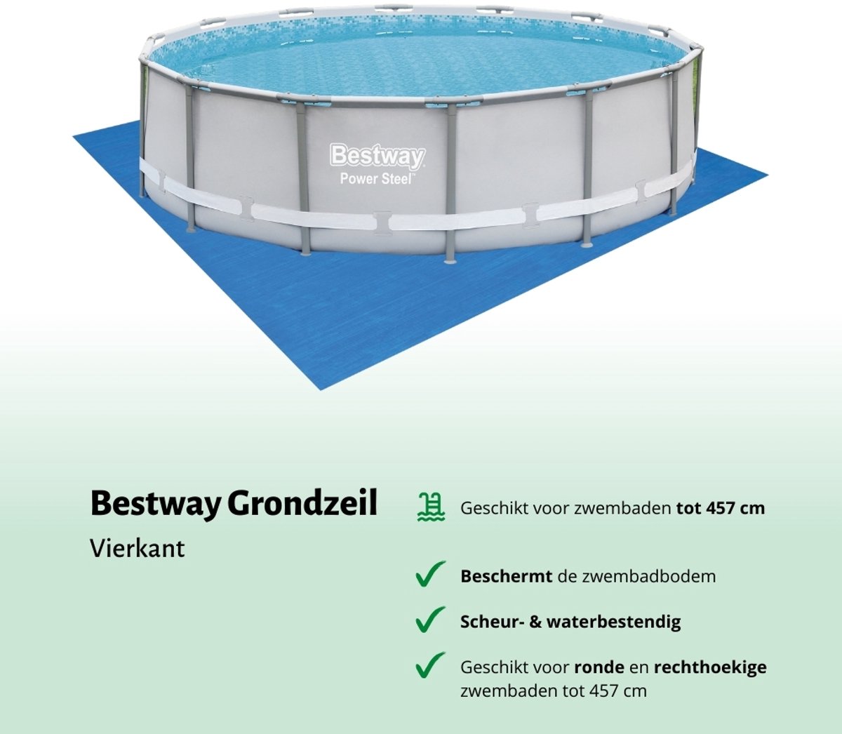 Bestway Zwembad - Opzetzwembad - Rechthoekig - 300 x 201 x 66 cm - Blauw - Inclusief Pomp - Filter - Chloorpakket - Onderzeil - Afdekzeil - Schoonmaakset – foto 4