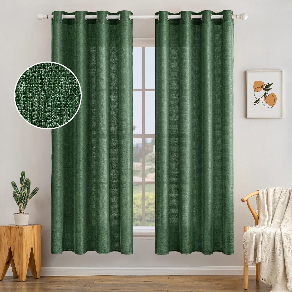 Ibenzoa® Transparante, decoratieve voile-gordijnen met kleurverloop en inslagringen voor huis en kantoor