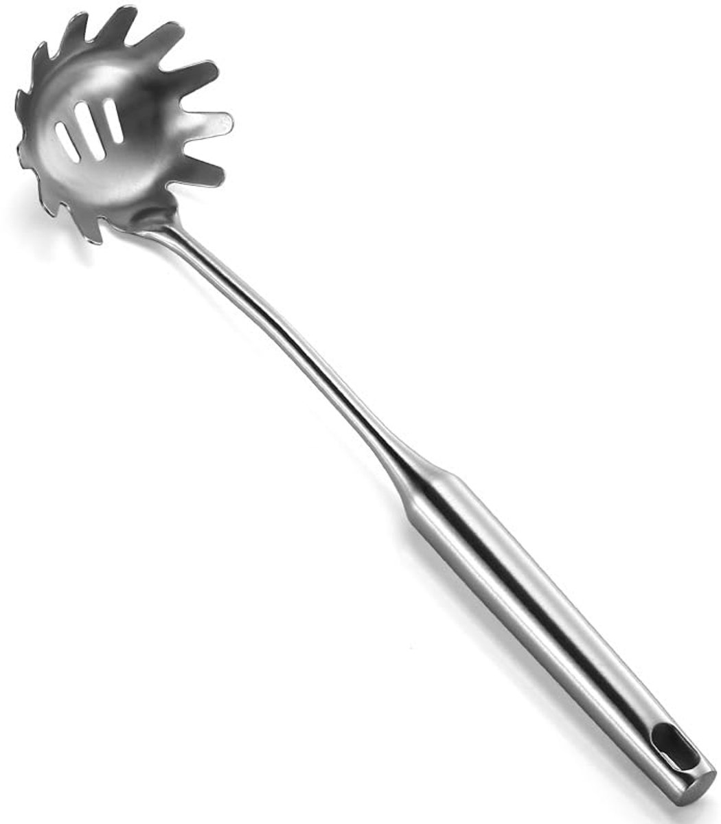 TRANKIELO® - Roestvrijstalen Spaghettilepelserver – Anti-slip Tanden – Vaatwasmachinebestendig – 35cm