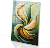 Wervelend abstract kunstontwerp - Abstractie schilderij op glas - Muurdecoratie swirls - Abstract expressionisme - Acrylglas schilderijen - Kunstwerken plexiglas - acrylglas 50x75 cm