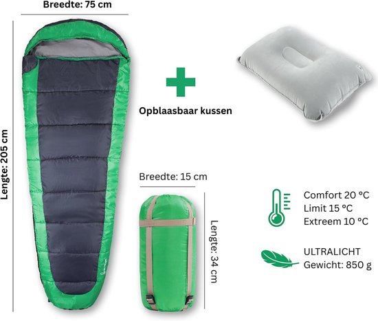 DailySupplies® Slaapzak - Slaapmat - Slaapzakken Volwassen van DailySupplies — afbeelding 2
