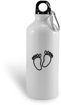 Hacebo® - Babyvoetjes waterfles - Baby - Ouders - babyshower - cadeau - water fles - 600ML