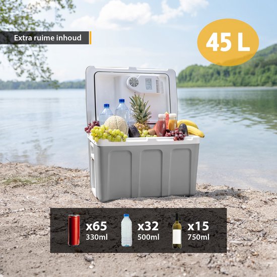 TZS First Austria Thermo-Elektrische Koelbox 12V en 230 volt - 45L - Frigobox - Grijs van TZS First Austria — afbeelding 4