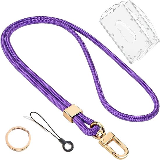 Keycord/lanyard koord - 30x - groen - met sleutelhanger - 50 cm | Fun en Feest