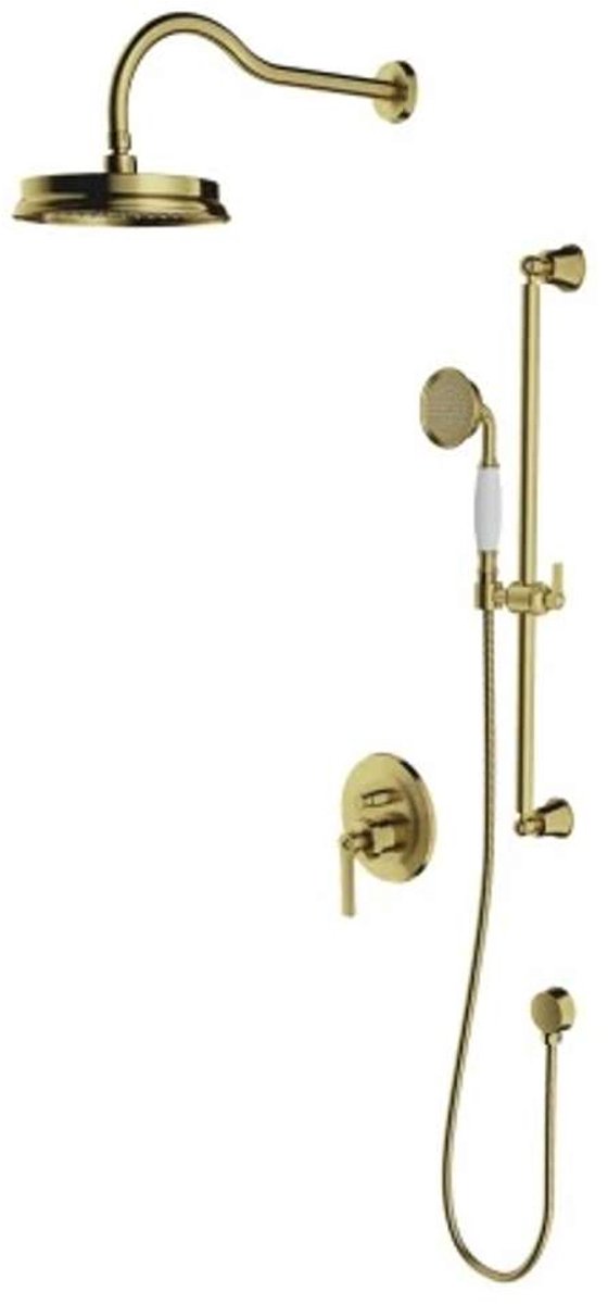 OMNIRES Armance - Doucheset met inbouwkraan, met huis, diameter 22,5 cm, geborsteld messing SYSAM20BSB