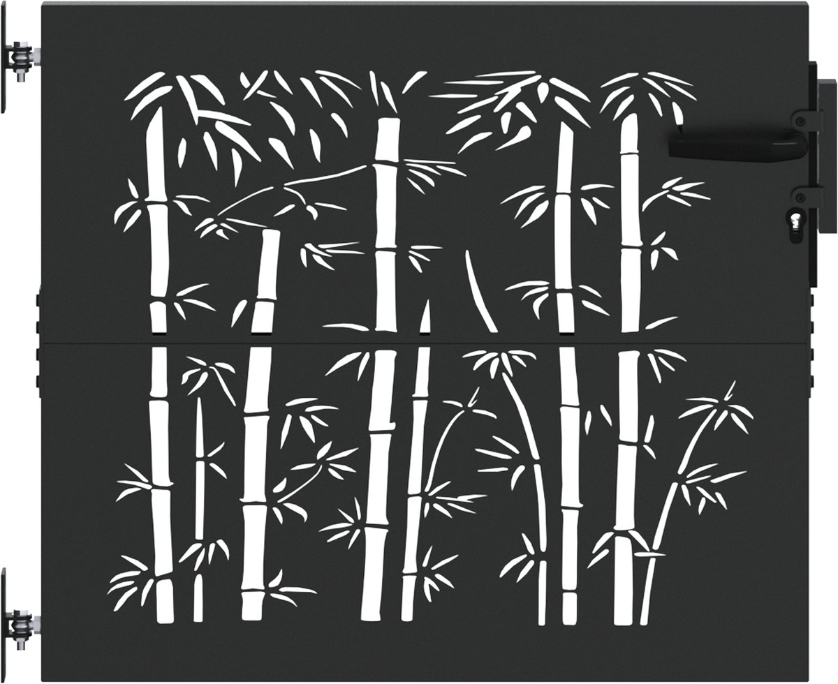 vidaXL - Tuinpoort - 85 - x - 100 - cm - Poedercoated - staal - Zwart - Vergrendelbaar