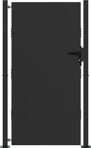 vidaXL - Tuinpoort - met - slot - Zwart - 105 - x - 200 - cm - Poedercoated - staal