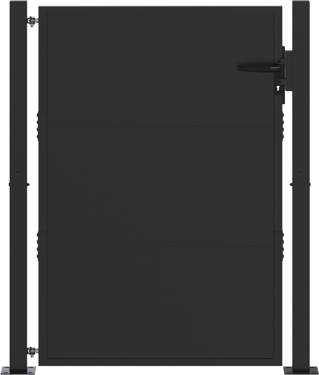 vidaXL - Tuinpoort - met - slot - Zwart - 110 - x - 130 - cm - Gepoedercoat - staal