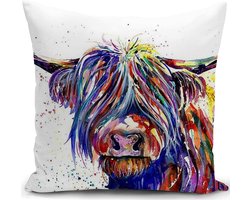 HUASHUZI kussenhoes 40x40 cm koe Schotland cadeaus Hooglandkoe hooglandvee kussendecoratie bankkussen kussenslopen decoratief kussen bankkussen kussensloop bank slaapkamer woonkamer decoratief kussen