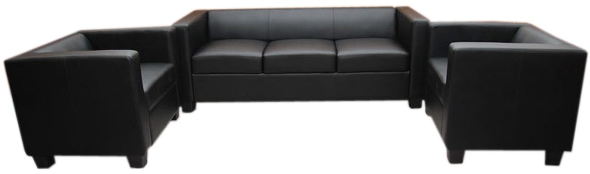 3-1-1 Bankstel Bankstel Loungebank Lille ~ Leer zwart
