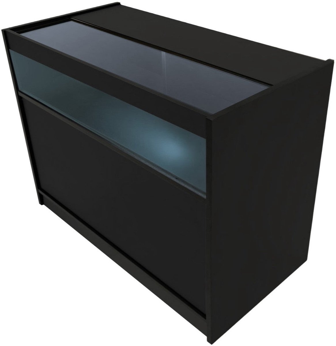 Zwart Winkel Toonbank LED B1200 Afsluitbaar Detailhandel Glas Vitrine Kast