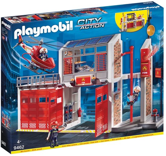 PLAYMOBIL City Action Grote brandweerkazerne met helicopter
