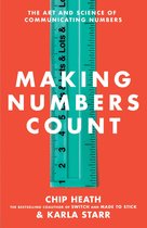 Boek 'Making Numbers Count' met oranje kaft, een groene liniaal en witte tekst.