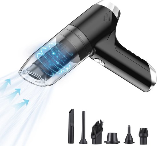 Kleine Mini Stofzuiger Draadloos 120W 6500Pa Zwart - Kleine - €59,95