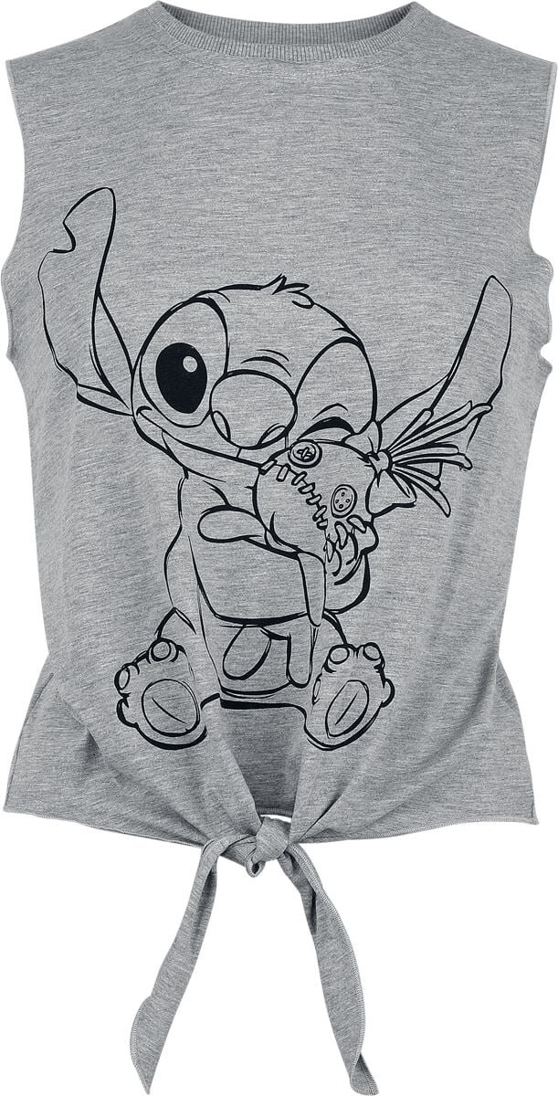 Lilo & Stitch Cuddling Dames Top - gemêleerd grijs - L