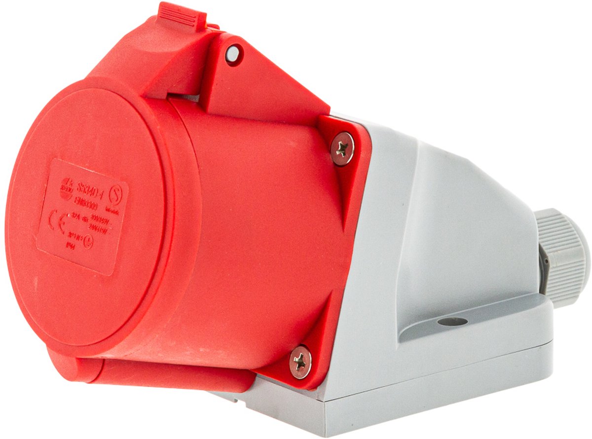 Wandcontactdoos - 5-Pen - 400V - 32A - CE keuring - Fluxon