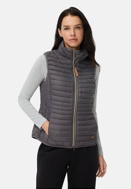camel active Gewatteerd bodywarmer met reflecterende details - Maat womenswear-34 - Grijs