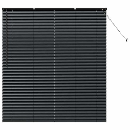 vidaXL - avec - rideaux - Zwart - Aluminium