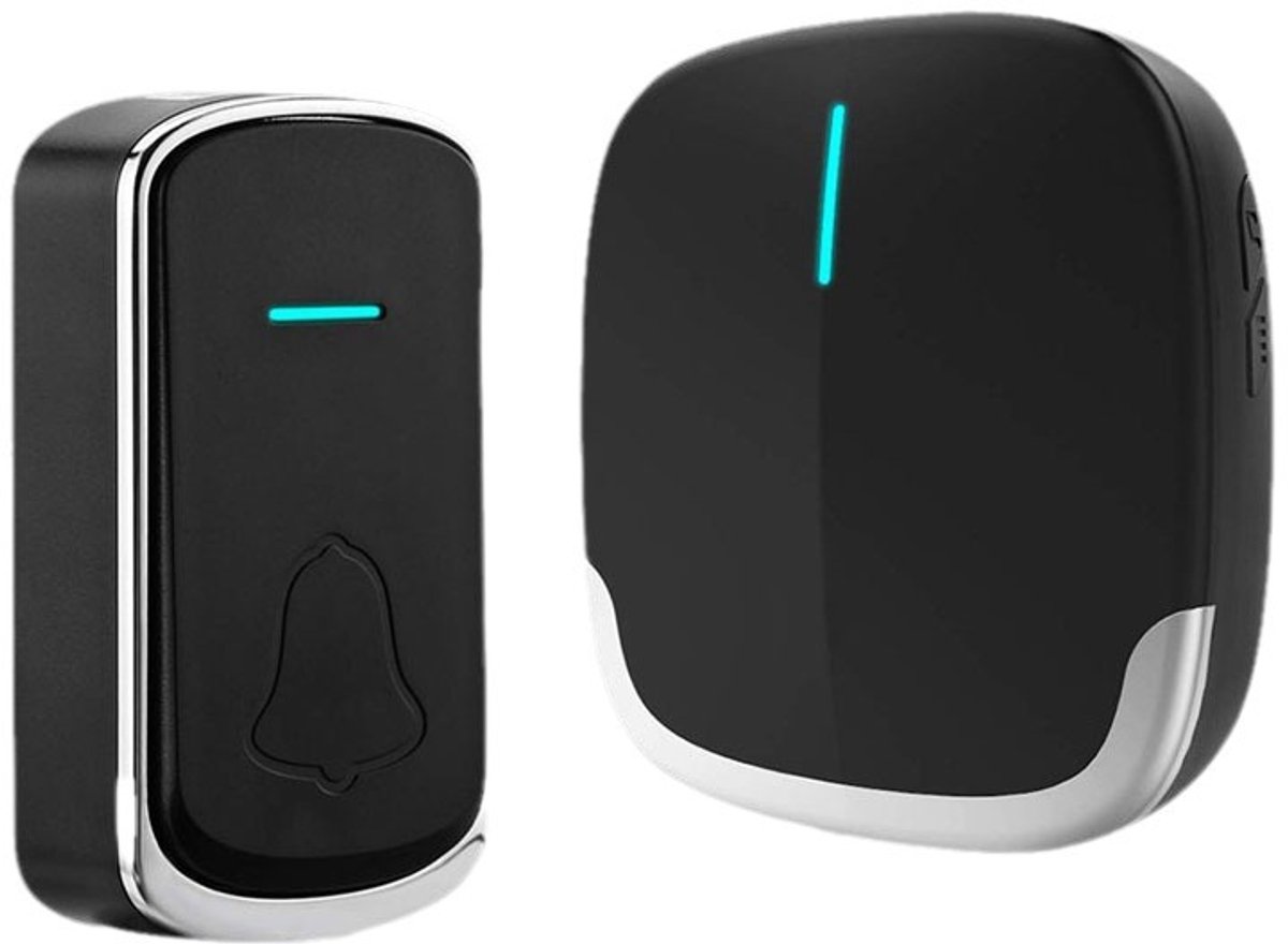 Waterdichte draadloze deurbelset - deurbel draadloos - Buitendeurbelsysteem - 300m afstandsbediening - Deurbel met 36 melodieën - Plug-in deurbel voor binnen - LED-display