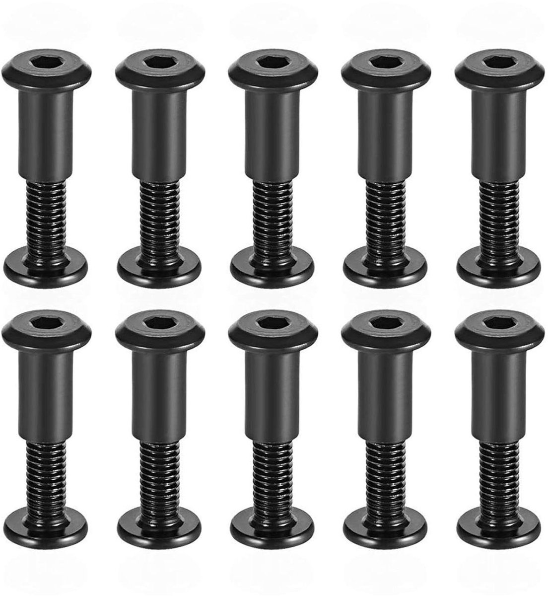 Verbeterde Verbinding Hulsmoeren en Hulsbouten Set - Meubelmontageset met Zeskantige Schroevendraaiers - Diverse Afmetingen - 10 Sets