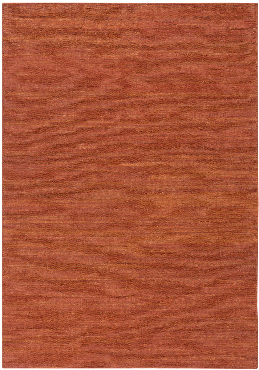 Lino Sera Orange Sumack Tapijt 170x240cm - 100% Handgesponnen Wol - Authentiek Vlakgeweven Vloerkleed – Warm Oranje - Laagpolig Natuurlijk Luxe Tapijt voor Woonkamer, Eetkamer of Slaapkamer